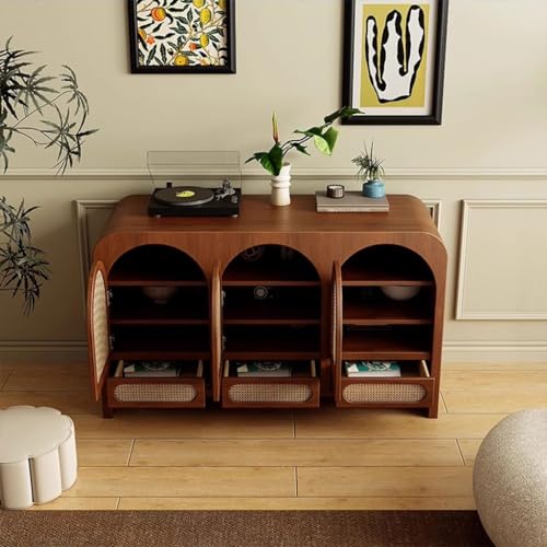 French Antique Style Rattan Wood Dining Cabinet B4999