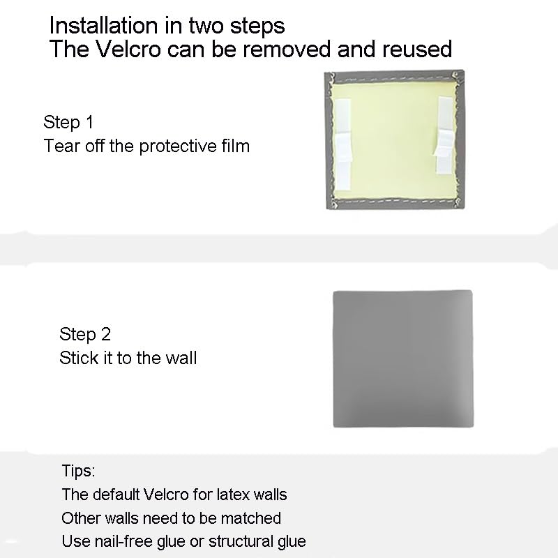 Upholstered Wall Panel Headboard with 3D Anti-Collision Padding D49605