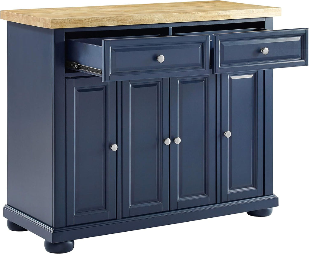 Crosley Furniture Madison Kitchen Island with Butcher Block Top, Navy P658070