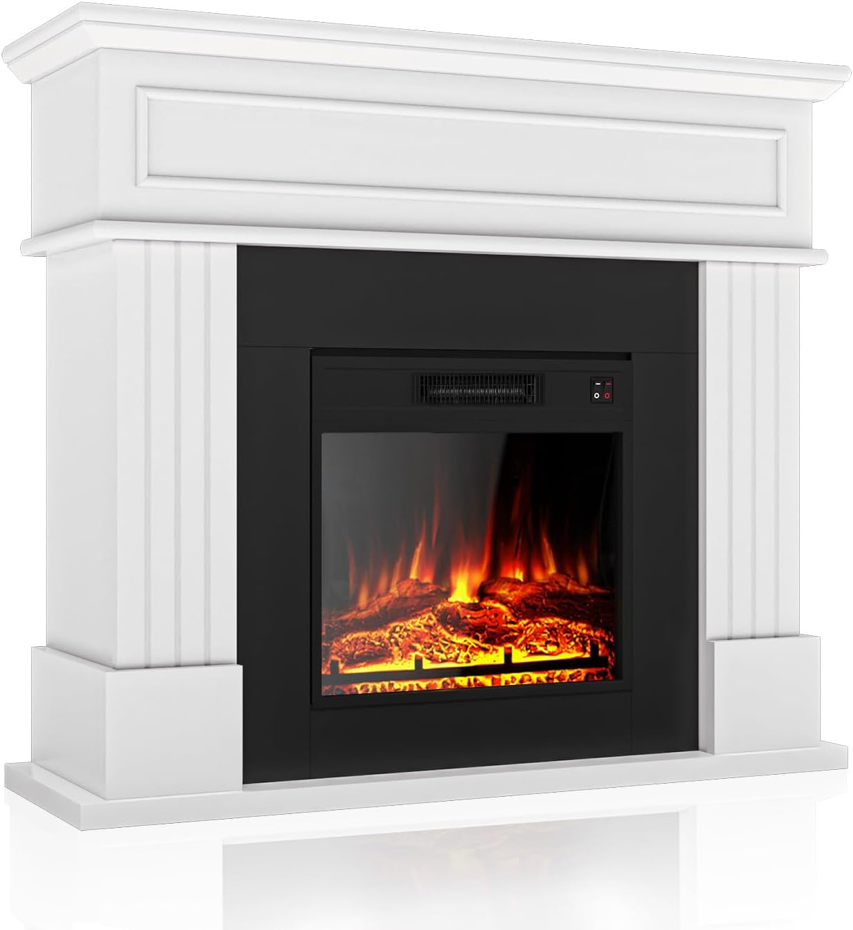 Electric Fireplace with 43" Mantel, Freestanding TV Stand, 1500W Heater D6037