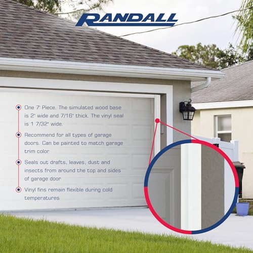 Randall Manufacturing V-37 7-Feet Dual Vinyl Garage Door Seal Brown B8107