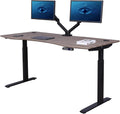 ApexDesk Elite Pro Series 71" x 33" Electric Height Adjustable Stand up Desk, Sit Stand Home Office Desk, Computer Desk - Curved Teak Top/Black Frame