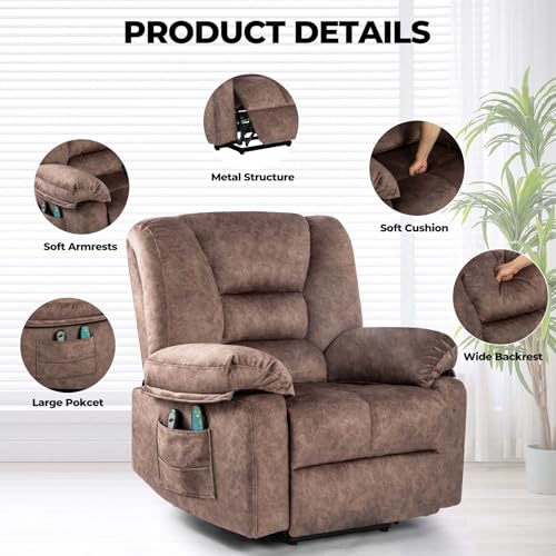 Power Lift Recliner Chair for Elderly with Massage and Heat, Black A65246