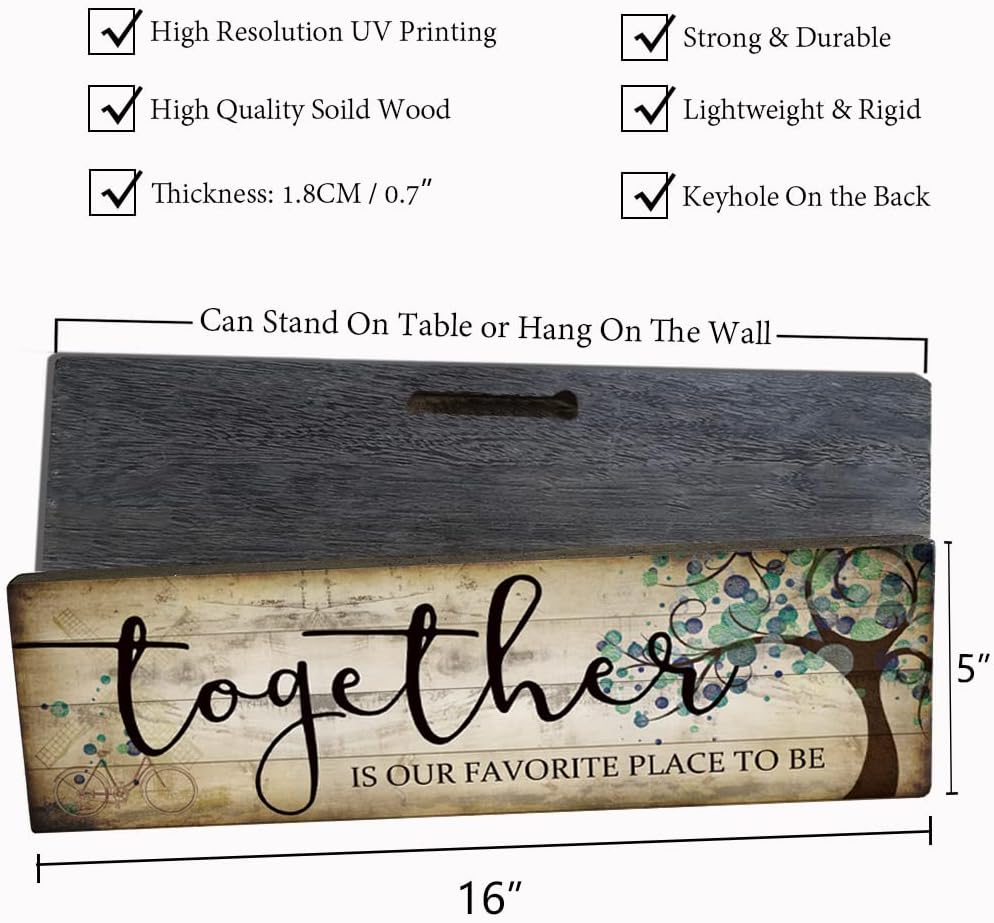Family Wall Art Decor Inspirational Quotes Wood Plaque Sign 16"x5" R409299