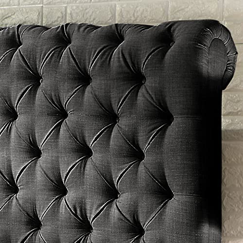 Rosevera Corrine Upholstered Bed Frame with Tufted Headboard, Twin, Natural Y723316
