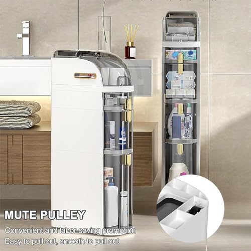 Narrow 3-Tier Storage Cabinet with Clear Drawers for Bathroom Kitchen F106617