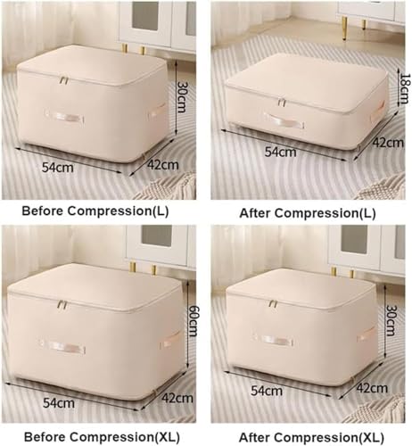 Heavy Duty Compression Storage Bag for Quilts and Clothes, Gray Large B24181