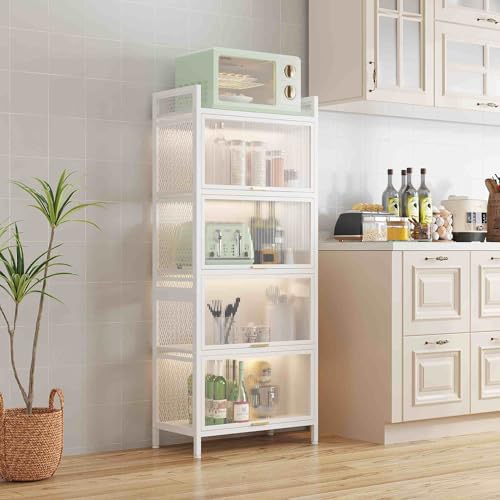 5 Shelf White Storage Cabinet with Door W345