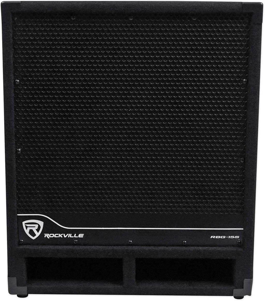 Rockville RBG15S 15" 1600W Active Powered PA Subwoofer with Steel Casters R81685