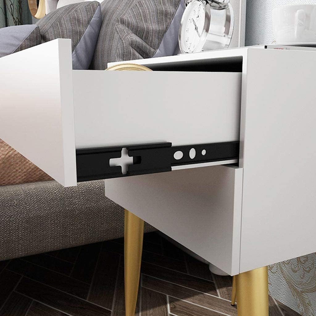 Bedside Table with 2 Drawers Nightstand Wood-Based Panel (Grey) E391