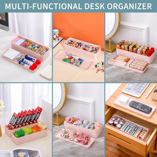 2 Pack Cord Organizer Box with Adjustable Compartments, Clear U374