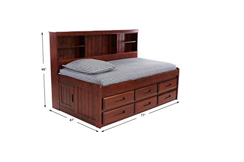 Discovery World Furniture Twin Bookcase Day Bed with 6 Drawers K93871