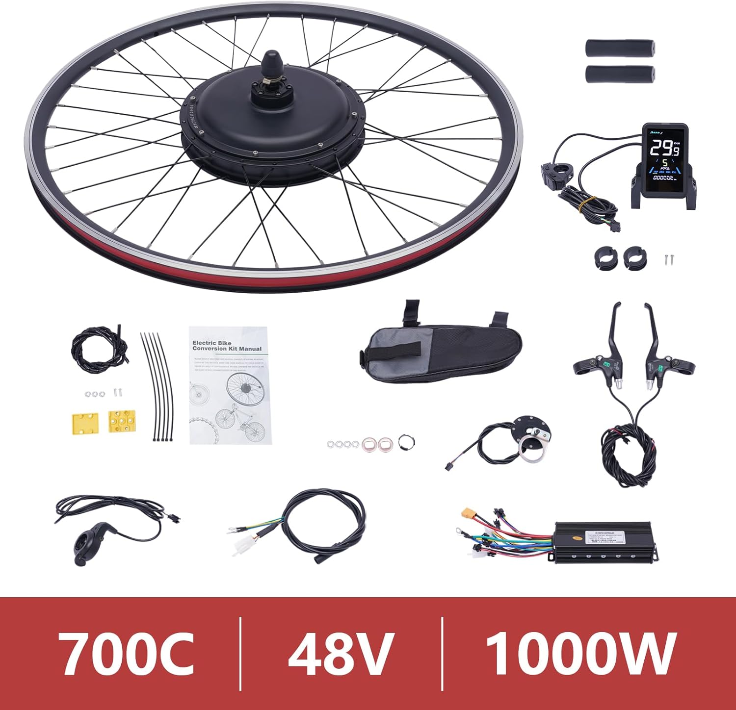 Lemoeyes 48V 1000W Electric Bicycle Rear Wheel Hub Motor Conversion Kit A67790