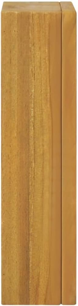 SecondBoy Natural Wood Grain Teak Wall Cabinet with Mirror Door N24854