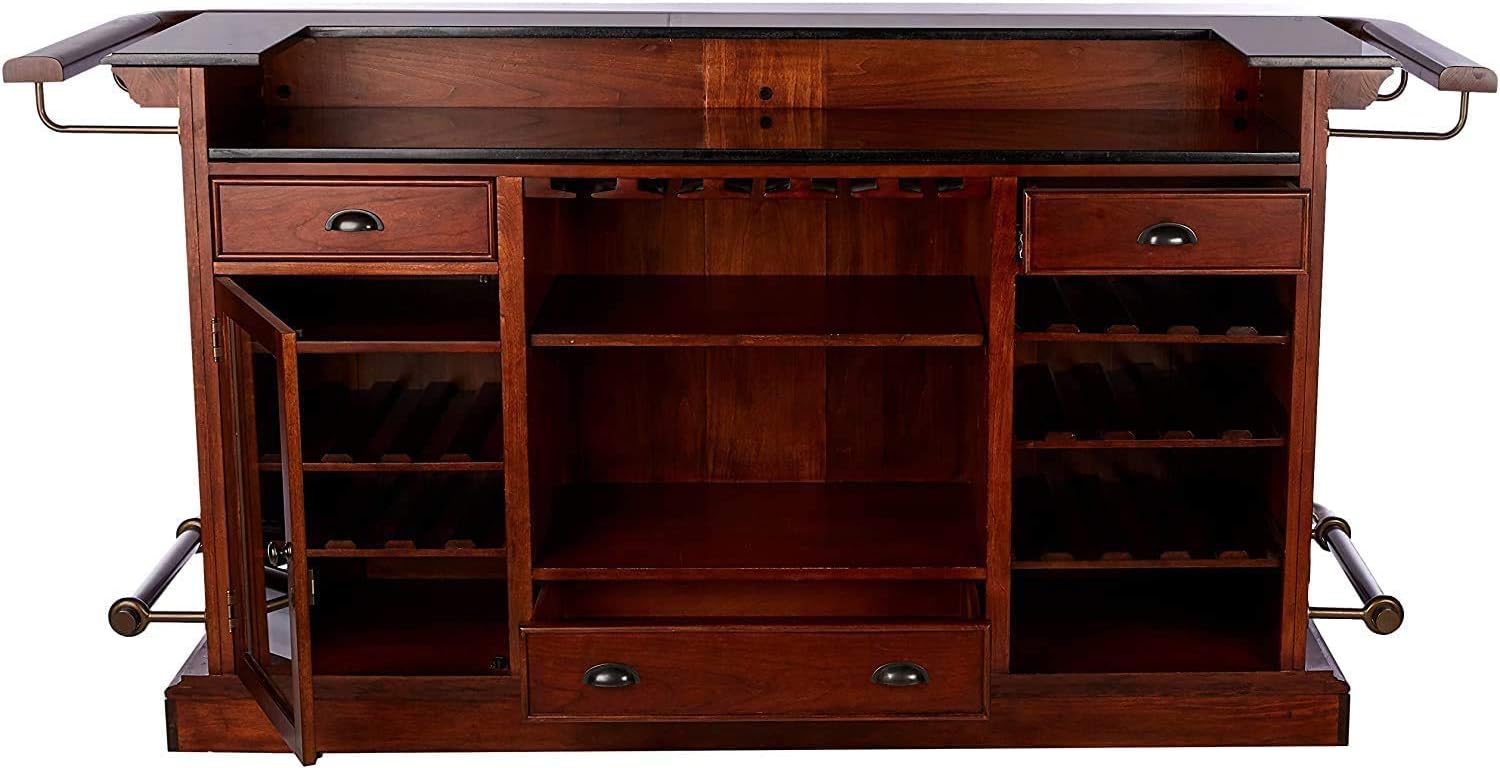 Howard Miller Cheers Bar 693-027 Hampton Cherry Finish Home Bar with Locking Door L4275