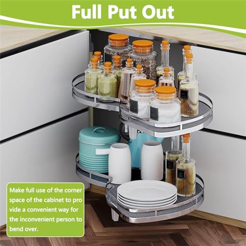 Blind Corner Organizer Cabinet Pull-Out Wire Basket Storage Rack K9576