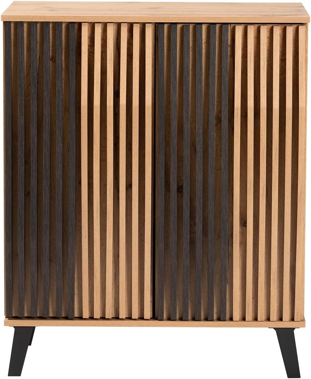 Baxton Studio Bergen Two-Tone Wood 2-Door Storage Cabinet X5367