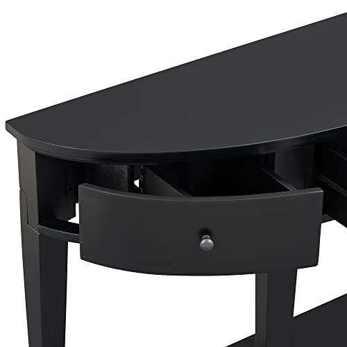 Half Moon Entryway Table with 3 Drawers and Shelf G867511