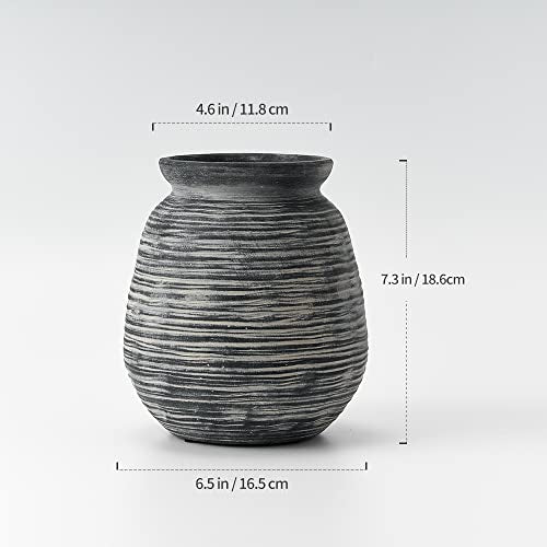 SIDUCAL Rustic Farmhouse Ceramic Flower Vase, 9.5 Inch, White X38879