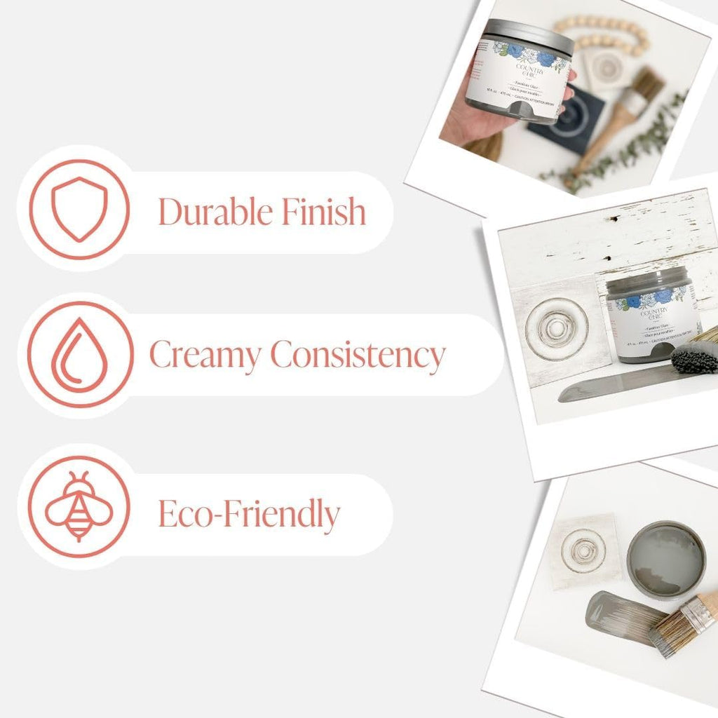 Furniture Glaze Antique Patina for Chalk Paint, Eco-Friendly Wood Stain, Slate Grey, 4 oz Q453