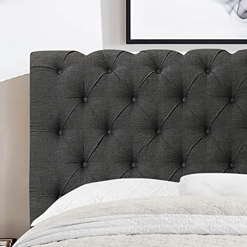 Rosevera Corrine Upholstered Bed Frame with Tufted Headboard, Twin, Natural Y723316