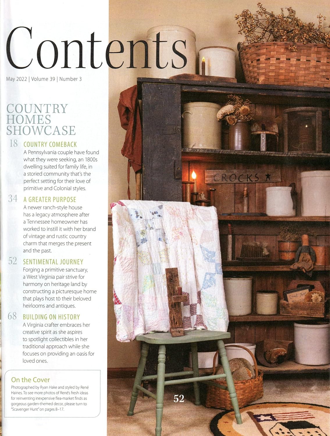 COUNTRY SAMPLER Magazine May 2022 Spring Rooms & Kitchens D748