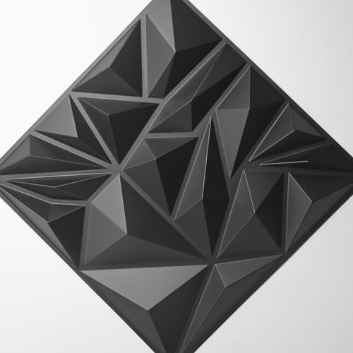 Art3d 33-Pack 3D Wall Panels, Diamond Textured Accent Wall Paneling, 12 x 12 inch White D9779
