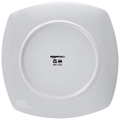 Amazon Basics 18 Piece Kitchen Dinnerware Set, Square Plates and Bowls, Service for 6 S391