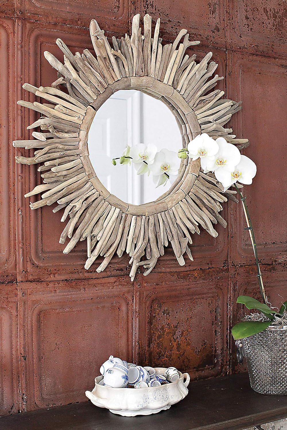 Creative Co-Op Driftwood Sunburst Mirror K197909