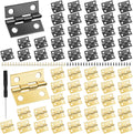 60Pcs Antique Mini Hinges for Dolls House, 15 * 18mm Miniature Hinges Stainless Steel Folding Butt Hinges with Screws and Screwdriver Small Hinges for Wooden Crafts Jewelry Box Cabinet Drawer