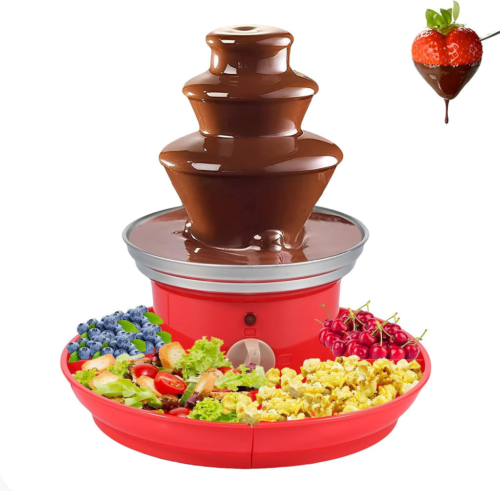 3 Layer Stainless Steel Electric Chocolate Fountain with Serving Tray C512922