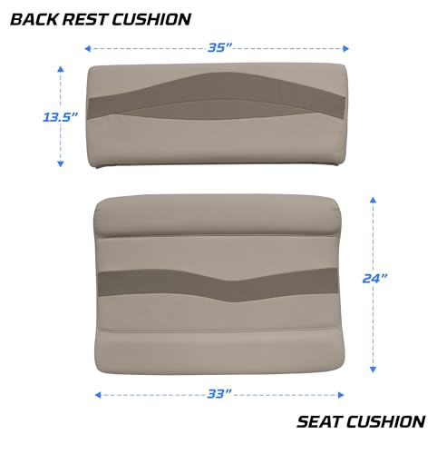 Wise Premier Series Pontoon Flip-Flop Seat Cushion Set, Stone/Mocha Java/Khaki G9866