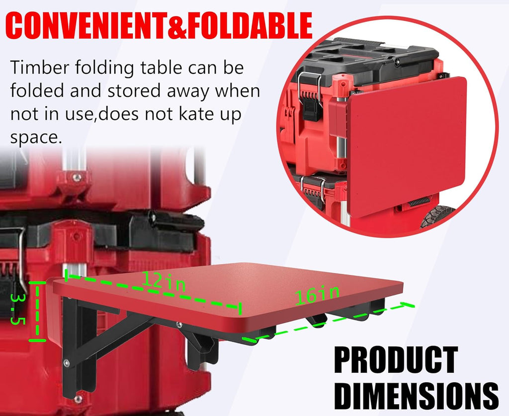 Folding Removable Table for Milwaukee Packout, Red B499