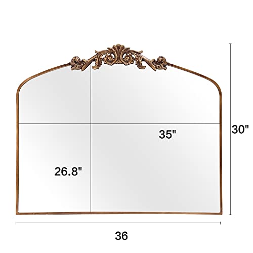 Black Gothic Arch Mirror 19x30 Inch Wall Decor, Metal Frame T16232
