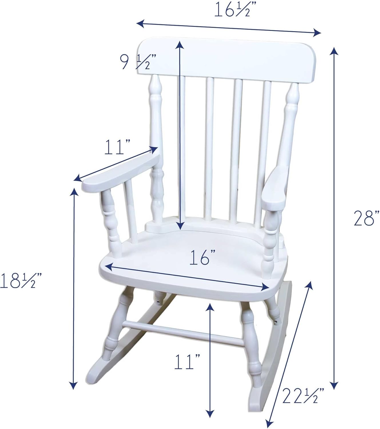 Personalized Pastel Butterfly Garland White Childrens Rocking Chair R971643