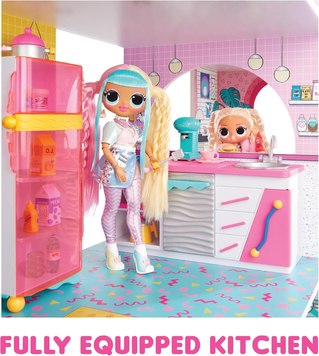 L.O.L. Surprise! OMG Fashion House Playset with 85+ Surprises, Real Wood, Pool & Slide O797