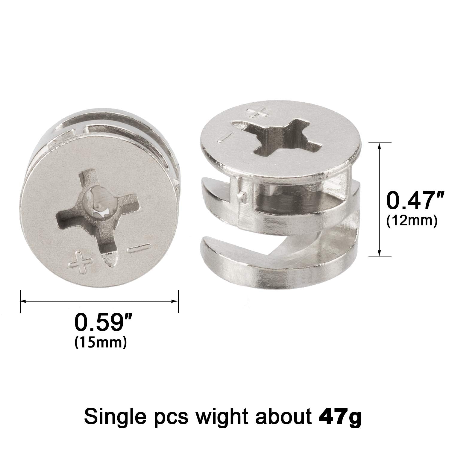 PAGOW Furniture Cam Lock Fasteners, 0.59x0.47 inch for Cabinet Drawer Dresser Wardrobe O103865