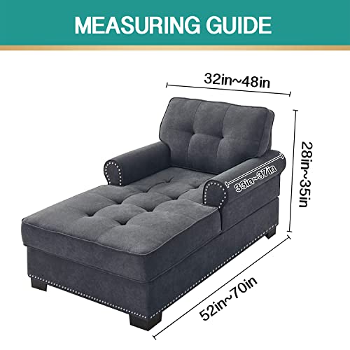 OKYUK Chaise Lounge Slipcover, Jacquard Stretch, Machine Washable, Fossil B675845