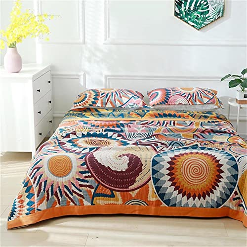 Boho Throw Blanket for Couch Sofa Bed Decor, 100% Cotton, 78x90 inches N267716