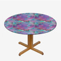Multicolor Seamless Table Cloth for Round Tables Old Fashioned Scottish Tartan Country Style Wipe Clean Table Cover for Outdoor/Indoor Use Plaid Fits up 40"-44" Diameter Tables
