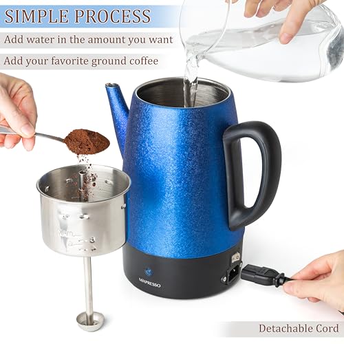 Mixpresso Electric Percolator Coffee Pot 10 Cup Stainless Steel V483990