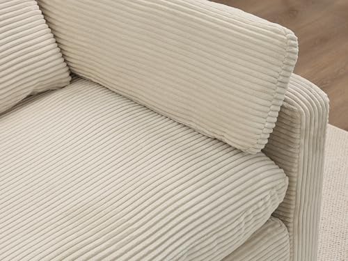 Modular Sectional Sofa with Fluffy Corduroy, U Shaped Couch with Ottomans J7693