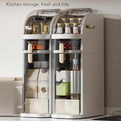Narrow Bathroom Floor Storage Cabinet with Clear Drawers for Small Spaces W98988