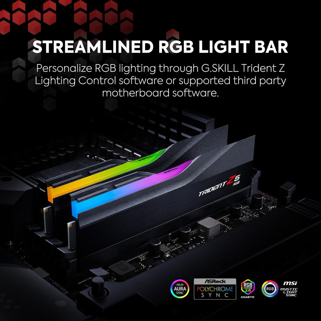 G.SKILL Trident Z5 RGB DDR5 RAM 32GB (2x16GB) 5600MT/s CL28 Desktop Memory UDIMM Matte Black R30838