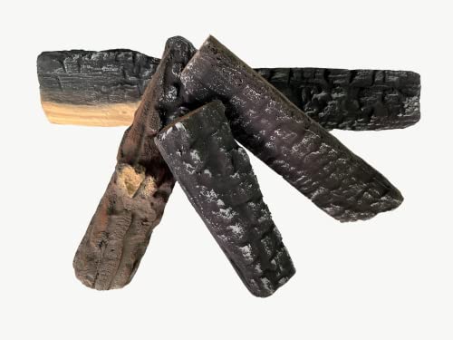 Gas Logs 4pcs Ceramic Ventless Fireplace Logs for Outdoor Fire Pits L739