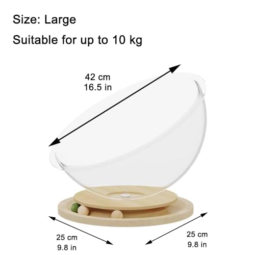 Space Capsule Cat Bed Solid Wood Stand Indoor Pet House M5918