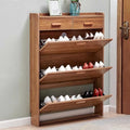 Narrow Shoe Cabinet for Entryway, Hallway Shoe Storage Cabinet, Slim Flip Down Shoe Rack 4 Tier Shoe Organizer for Home and Apartment