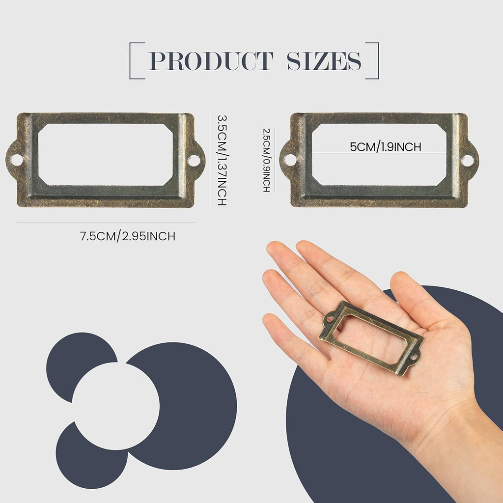 ISKYBOB 24 Pack Antique Metal Label Holder for Furniture Cabinet Drawer, Bronze T110617