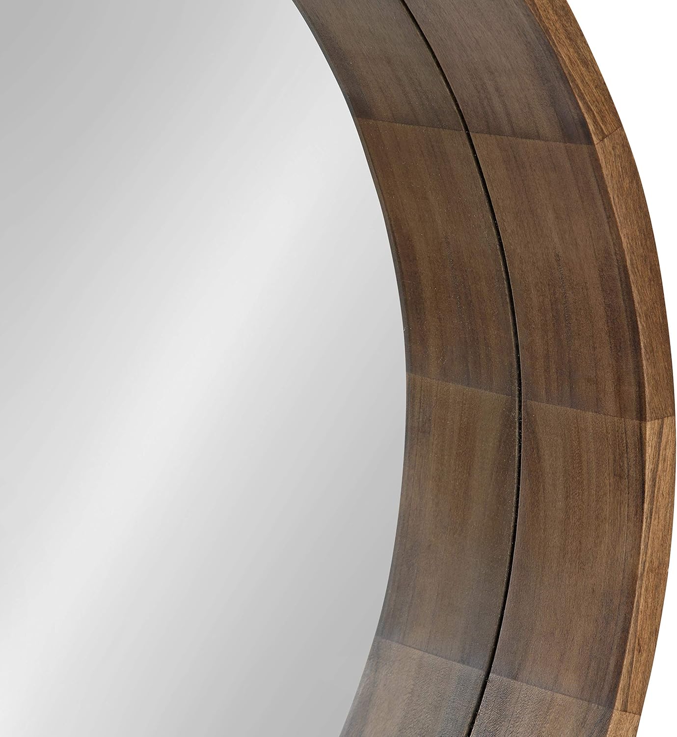 Kate and Laurel Hutton Round Mirror with Shelf, 30" Diameter, Rustic Brown K611