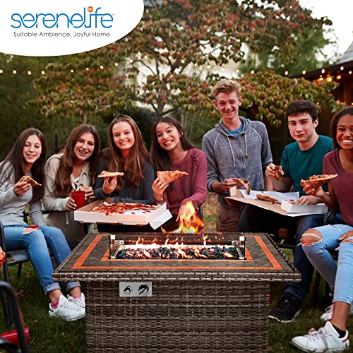 SereneLife SLNFWD74 Portable Outdoor Wood Fire Pit & BBQ Grill D76613